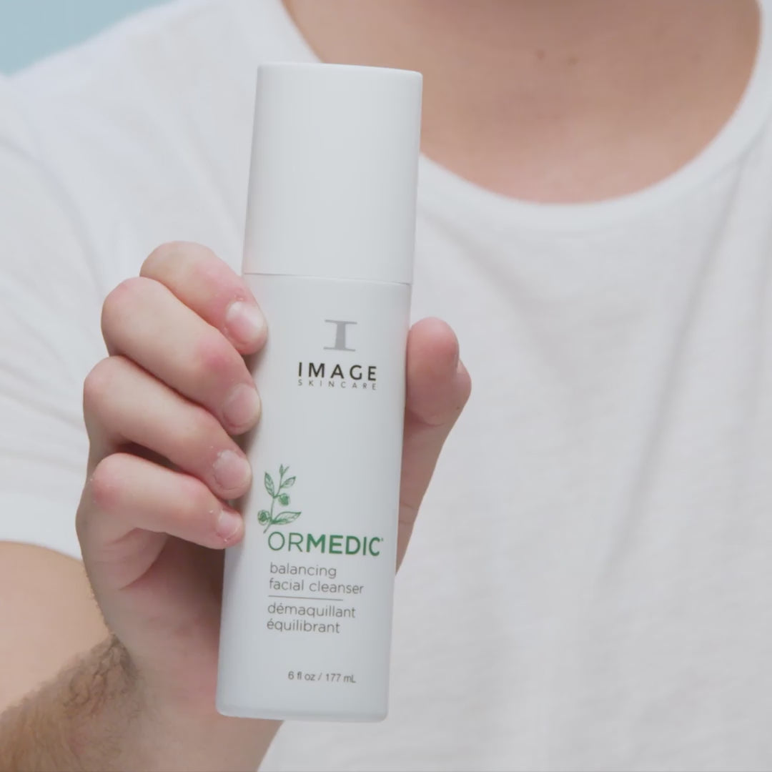 video of model applying ormedic cleanser