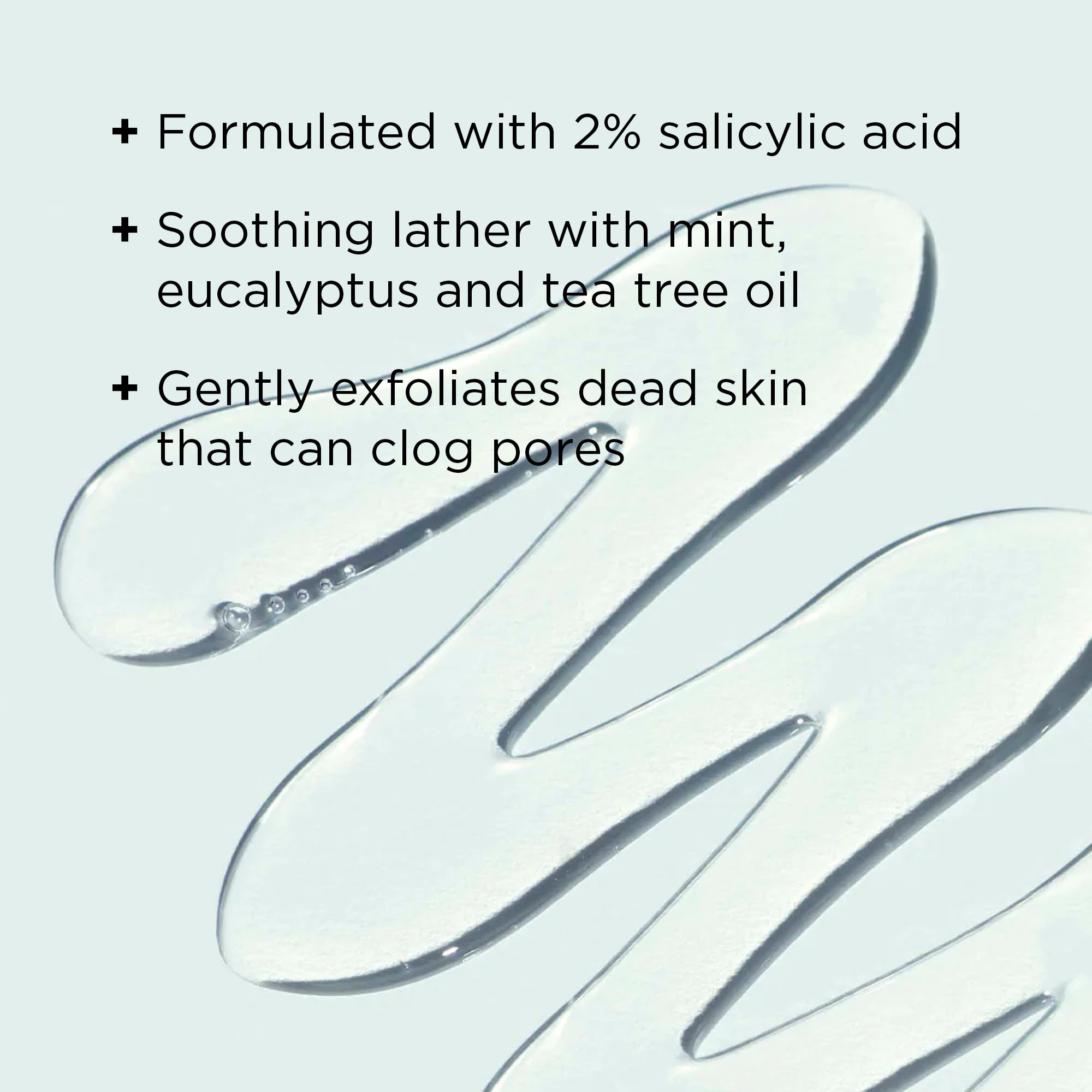 close up texture shot with benefits callouts
