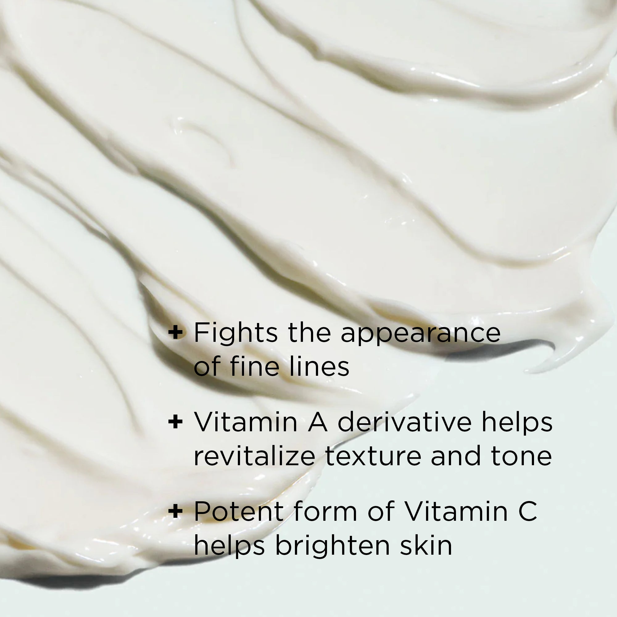 creme texture shot close up with benefits callouts
